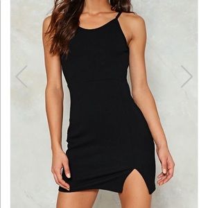 NASTY GAL Black Bodycon Mini Dress size 8